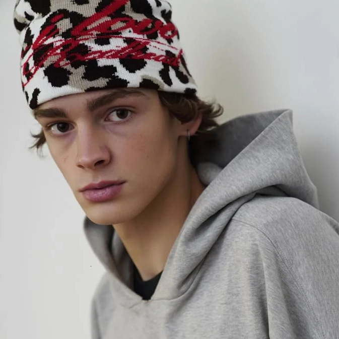 New autumn winter camouflage jacquard knit hat, unisex, versatile, warm, hip-hop style, fashionable, and suitable for outdoor wear 8a