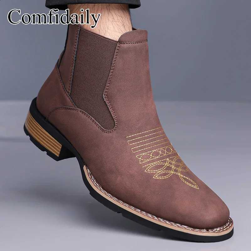 Boots Men's British Chelsea Style fa1able Comfortable Anti-slip Leather Boots for All Seasons 2026 New Men Shoes D260917