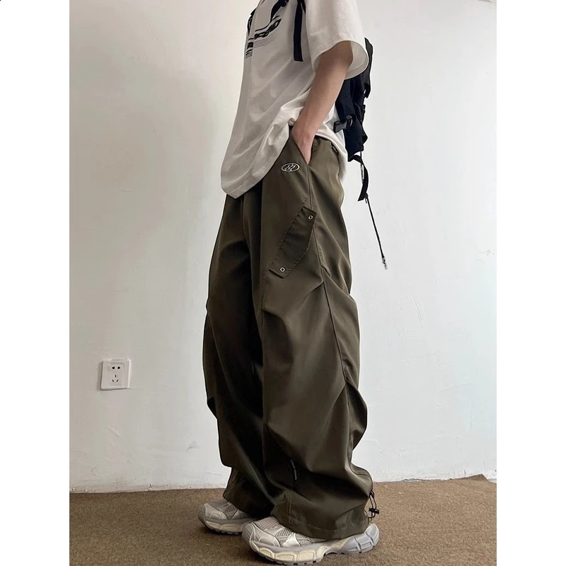 Functional Paratrooper Cargo Pants Men Summer Thin Loose Wide Leg Vintage Straight Casual Multi Pocket Daily Outdoor Trousers 260917