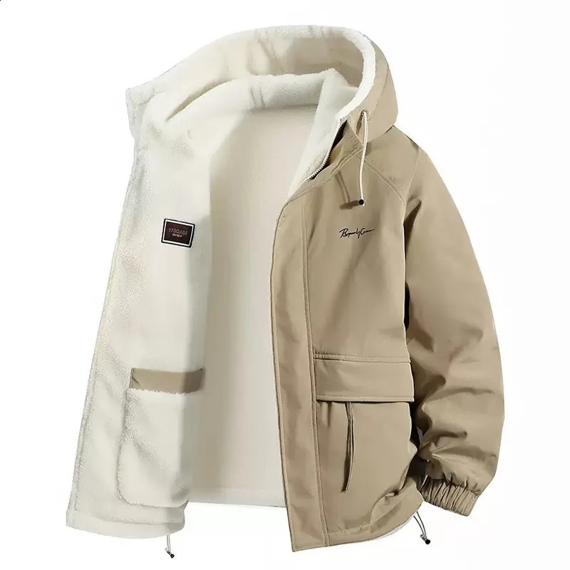 Winter Fashion Trend With Thick Fleece and Warm Hooded Jacket For Men's Casual Loose Sports Plus Large Size High-Quality Jacket260917