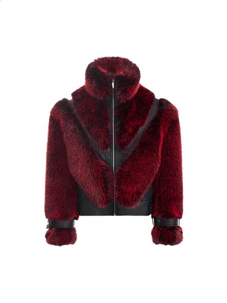 Cool Winter Mauroicardi Handsome Autumn Thick Warm Patchwork Faux Fur Coat Men Designer Clothes Zip Up Fluffy Jacket 2025 W260915