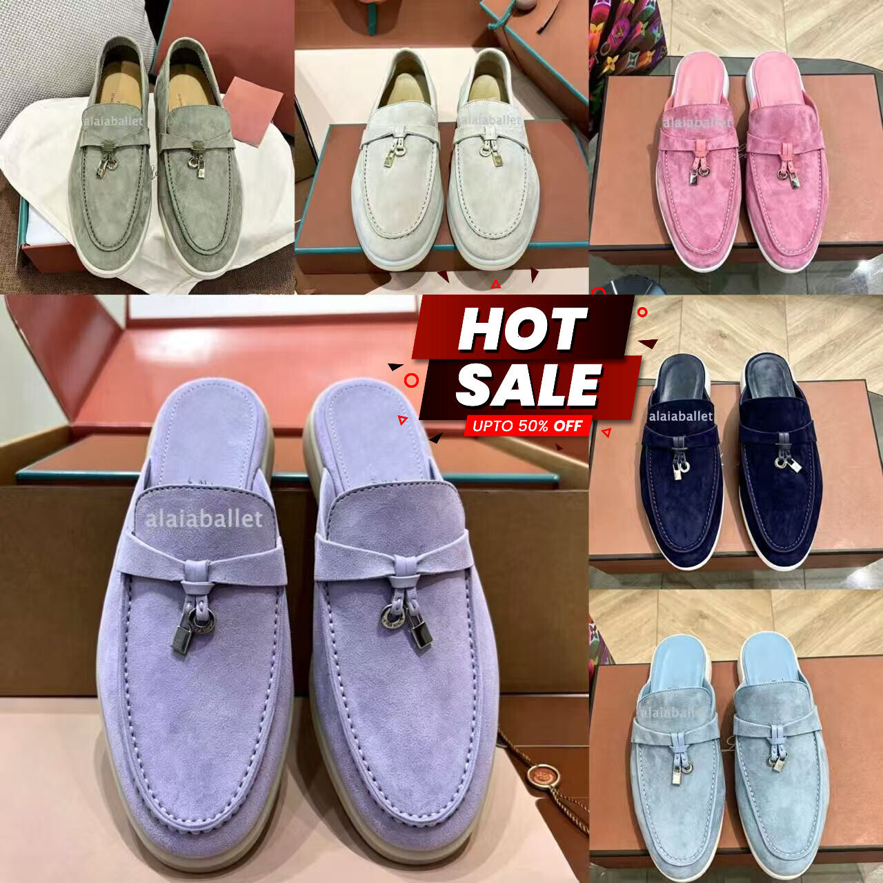 Luxury Designer Mens Womens Suede Tassel Loafers Mules Slip On Flat Luxury Metal Lock Decor Casual Backless Slippers Ladies Comfort Daily Walking Sh