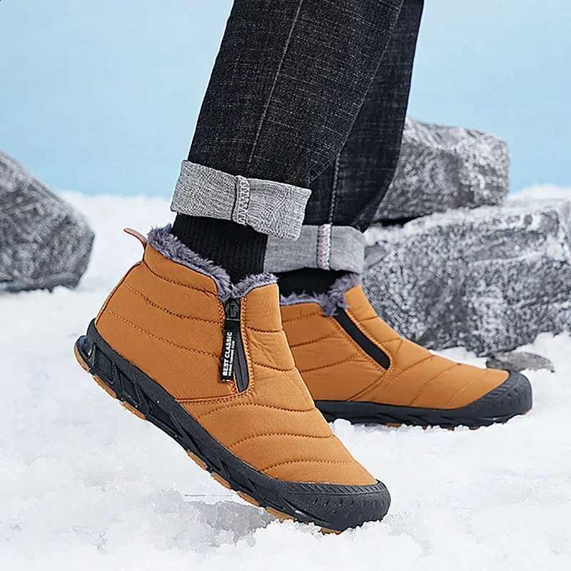 Winter Men Snow Boots Outdoor Couple Warm Plush Ankle Boots Men Sneakers Plus Size 47 Male Leisure Non-slip Waterproof Work Boot D2609171