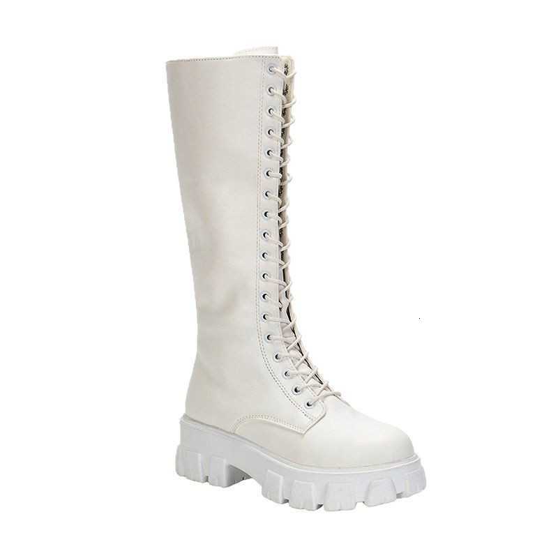 Padded Women's Mid Calf Boots Shoes Knee High Winter Sneakers Punk Style Casual White Black Platform Woman 2026 New D260917