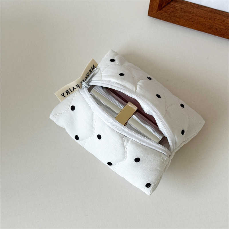 Bag Ladies' Cosmetic Canvas Polka Dot Sweet Cute Kawaii Makeup Bag Christmas Hand-held Large Capacity Storage Bag Case for GirlT260917
