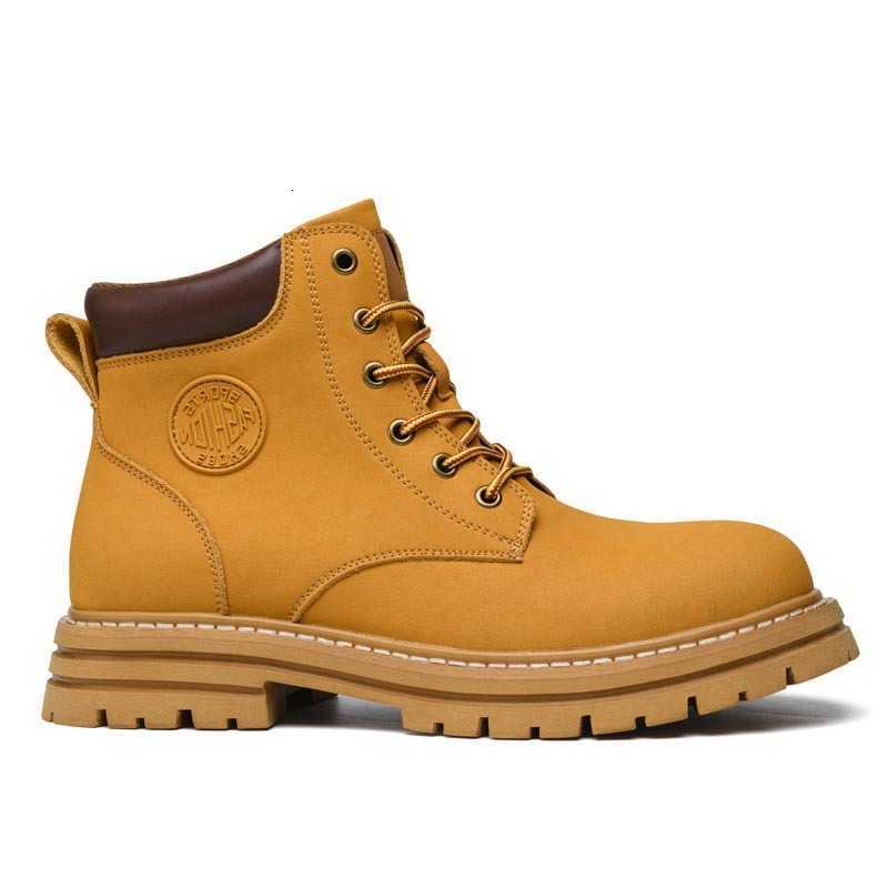 Winter Men Women Unisex Leather Yellow Boots fa1 British Style Work Shoes Autumn Big Size 49 50 Plush Warm D260917