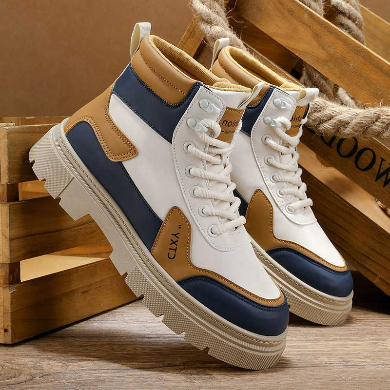 High Top Casual Boots Fall for Men Thick Soled and Non Slip Comfortable Outdoor Shoes for Young People British Style Men's Shoes D260917