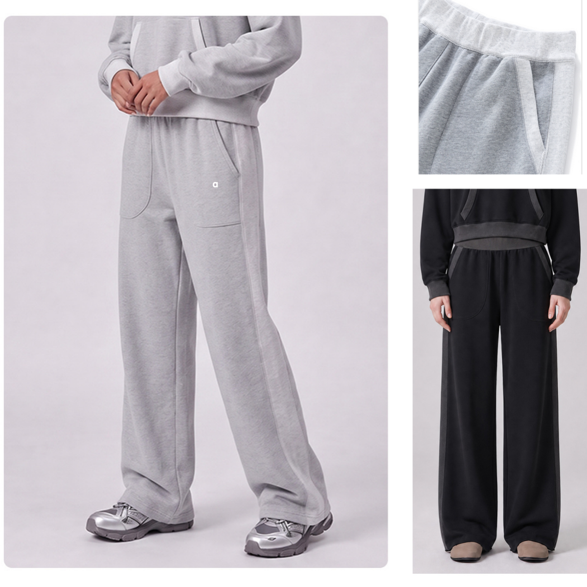 A2941 3D 360G pantalon extensible 100% coton lourd pour femmes pantalon à jambes larges de Style sport transfrontalier à bords effilochés