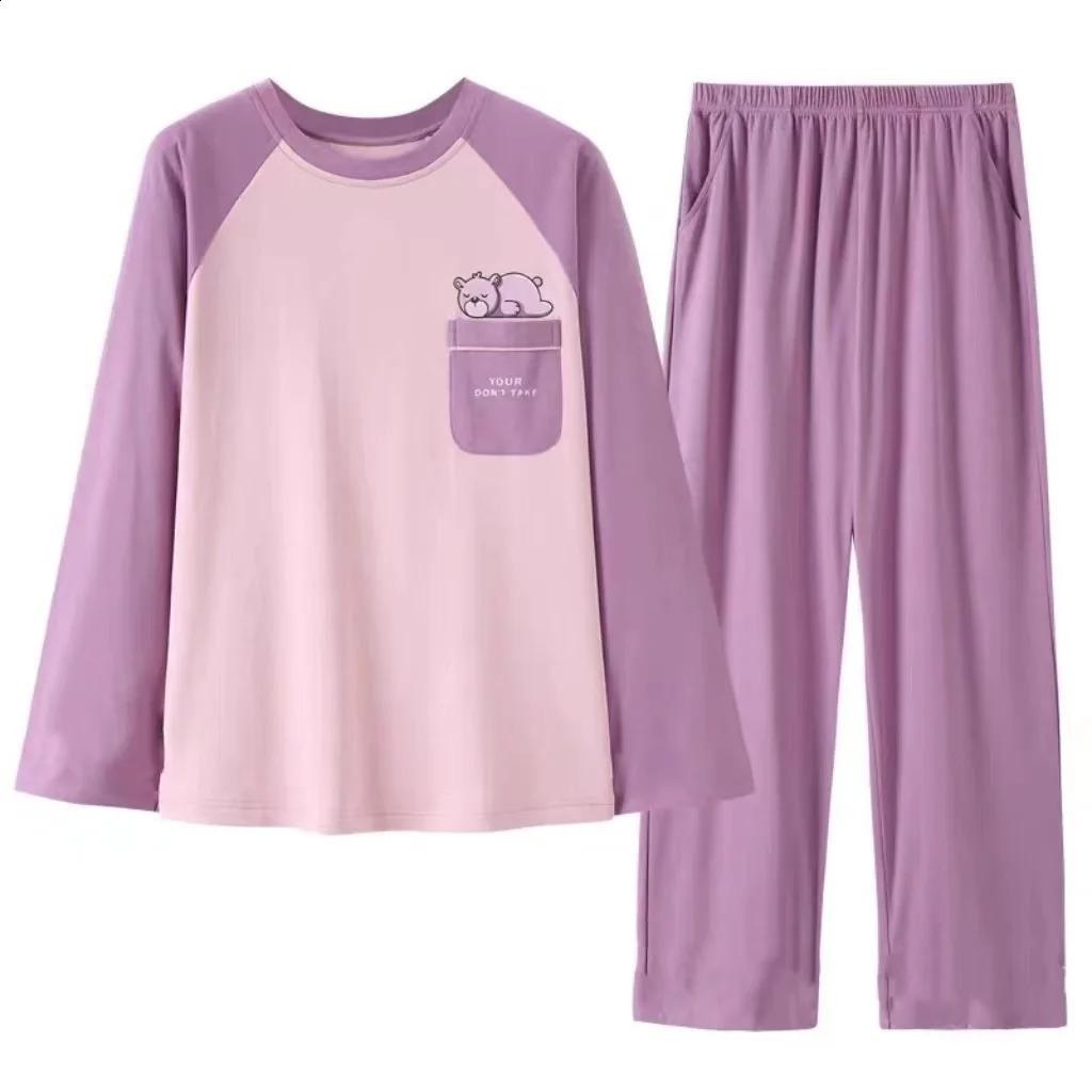 Spring/Autumn Arrival Women's Long-Sleeved Trouser Pyjamas Plus Size Winter Lightweight Casual Loungewear Set for Young Wome 260917
