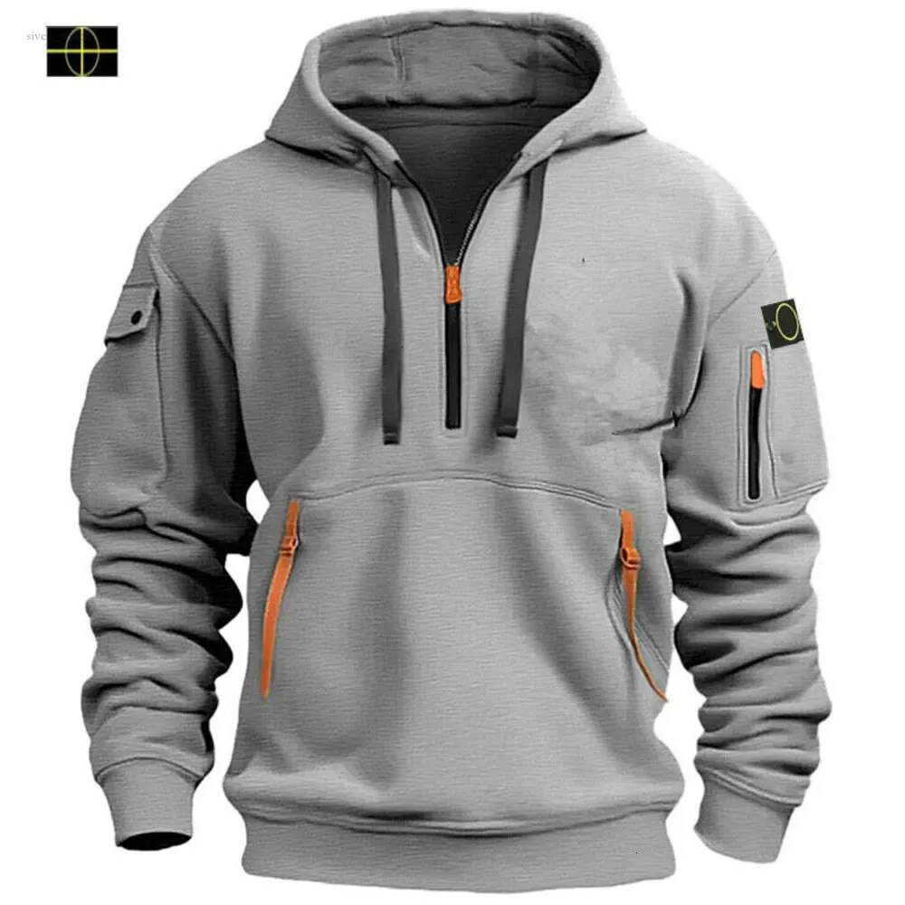 top stoney Jacekt Men Lightweight Zipper Coats New stone Hoodie Spring Fall Plus Size Mens Half Zip Pullover Long Sleeve rhinestone T-Shirt Athletic