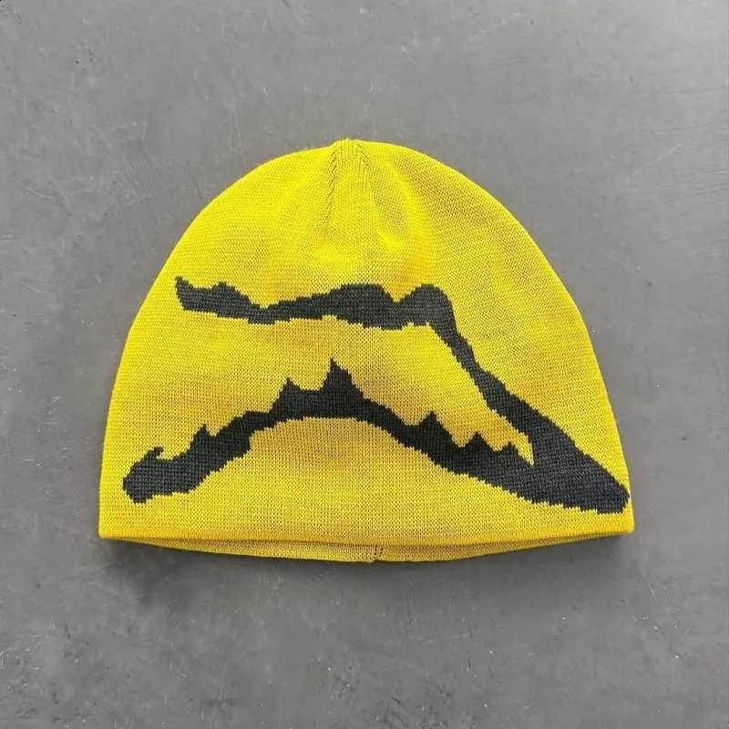 Streetwear Mountain Pattern Knitted Beanie Hat Gray Warm Winter Skullies Unisex Fashion Casual Comfortable Soft Acrylic Knit CapT260916
