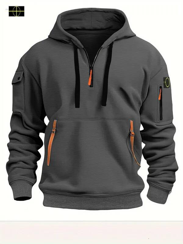 top stoney Jacekt Men Lightweight Zipper Coats New stone Hoodie Spring Fall Plus Size Mens Half Zip Pullover Long Sleeve rhinestone T-Shirt Athletic