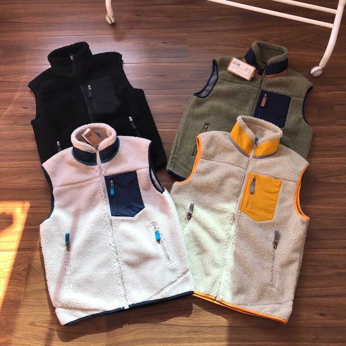 Outdoor Men's Cycling Sports Leisure Fishing Mountain Climbing Fashionable Hiking Camping Lambskin Stand-up Collar Fce Vest Q260917