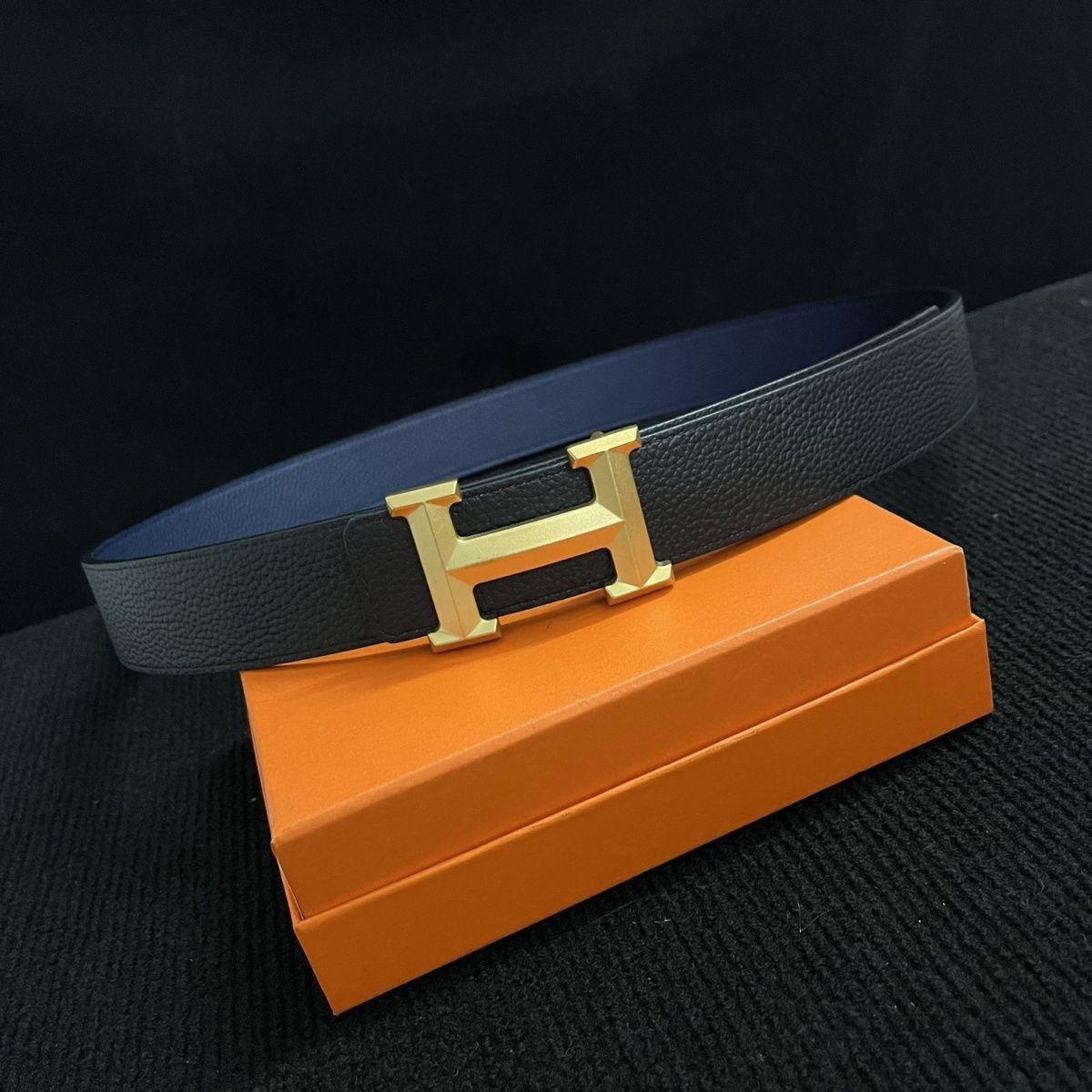 Men's letter buckle belt lychee grain leather, made from top-grain cowhide, 3.8cm wide, with a smooth buckle, suitable for business and casual