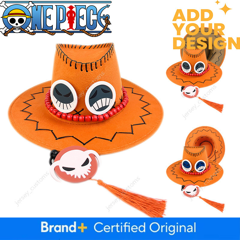 One Piece Fire Fist Ace Men's Trendy Western Cowboy Luffy Straw Cosplay Jazz Hat Wholesale