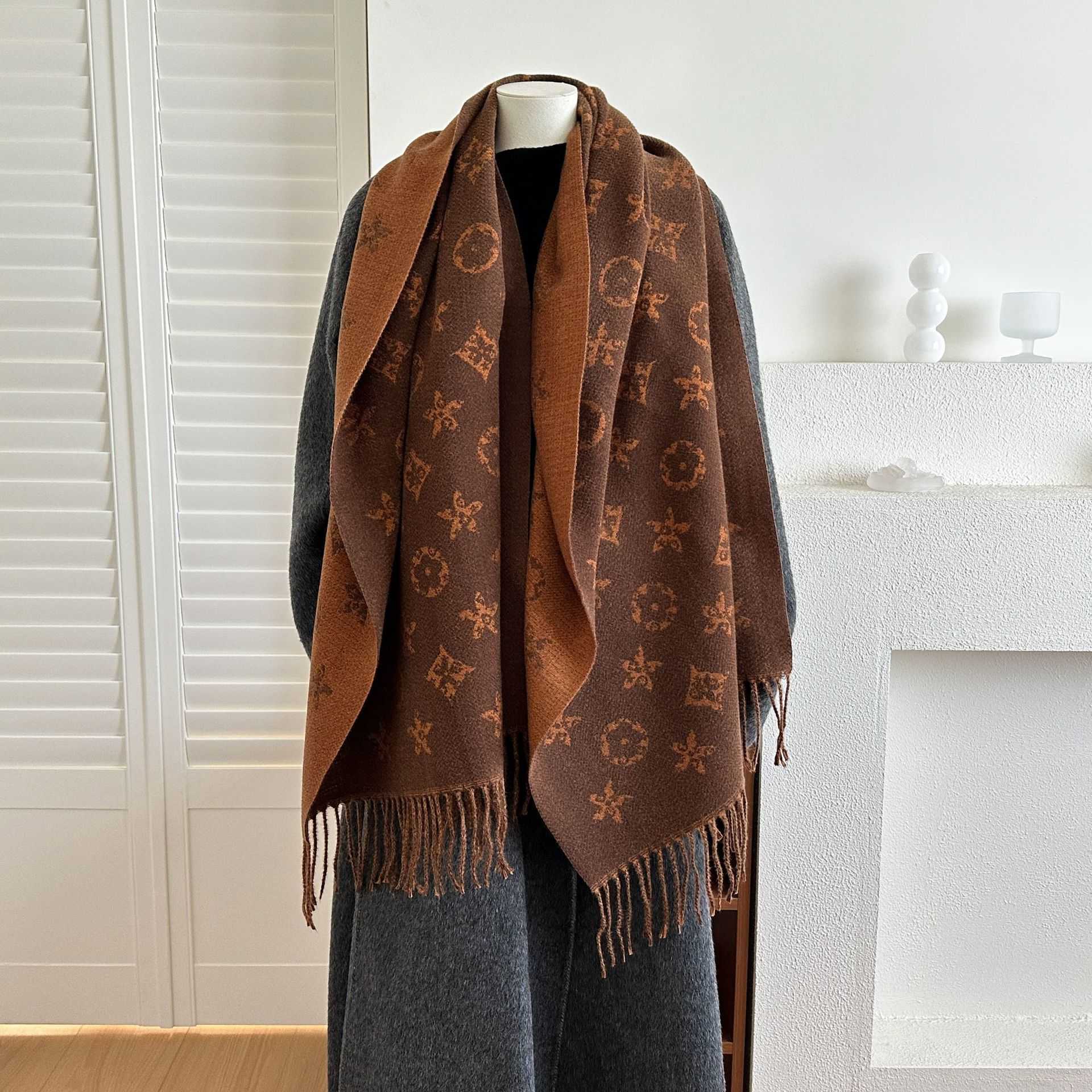 part 2025 happ sports beach Free New Scarves shipping Qualit Scarf Womens Double sided Long Shawl Dual purpose Thickened Warmth S26091770FD
