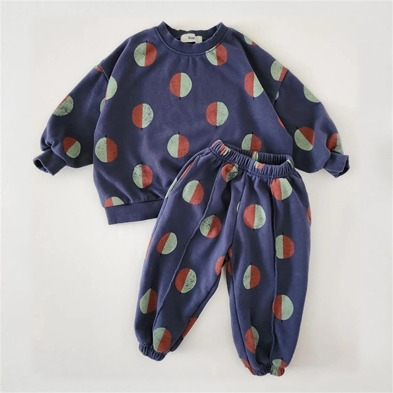 Baby Boys Girls Sports Suit Kids Clothes Sets Balloon Print Sweatshirt Pants Childrens Set Casual Cotton Spring Autumn 260902