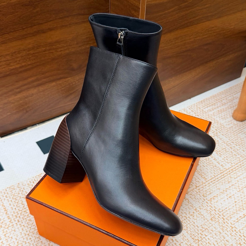 Novita 60 Ankle Boot Womens Designer Boots H262047Z Black Nappa Leathe Fashion Boots Comfort Luxury Brand Boots New Model Autumn Winter Boot Leather