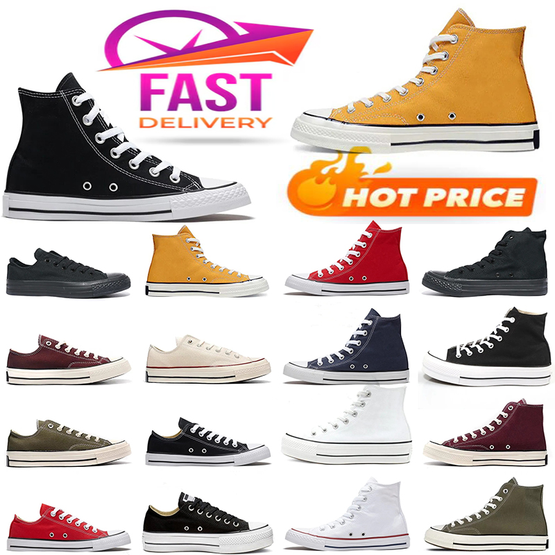 Casual Canvas Shoes Mens Womens Lace Up Breathable Flat Sole Non Slip Classic Red White Black Blue Walking Fashion Couple Sneakers For Daily Street