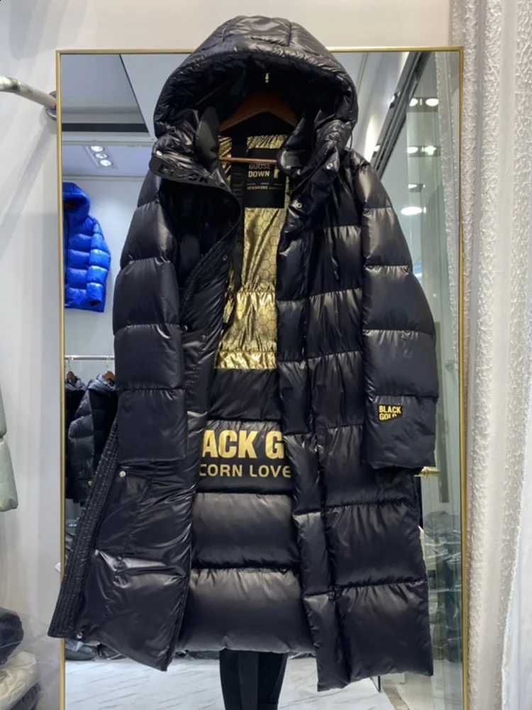 New Women Down Jacket Winter Coat Female Long Detachable Hood Parkas Warm Thiken Outwear Black Loose Versatile Overcoat H260917