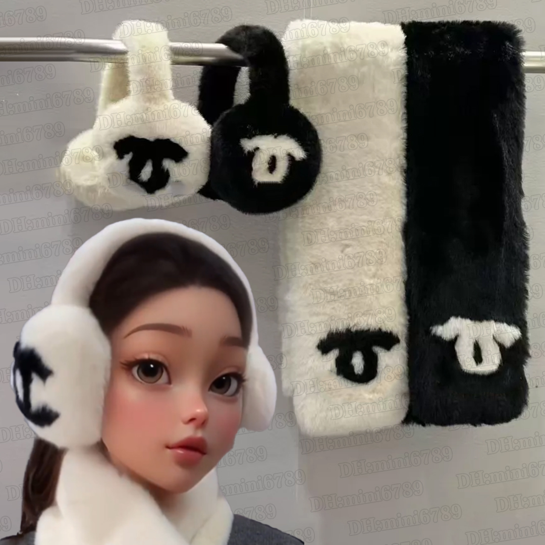 Designer Earmuffs Imitation Mink Hair Earmuffs Scarf 2 Piece Set Soft Furry Luxury Fashion Chanaer Ear Cover Bag Earmuffs For Women Winter Windproof
