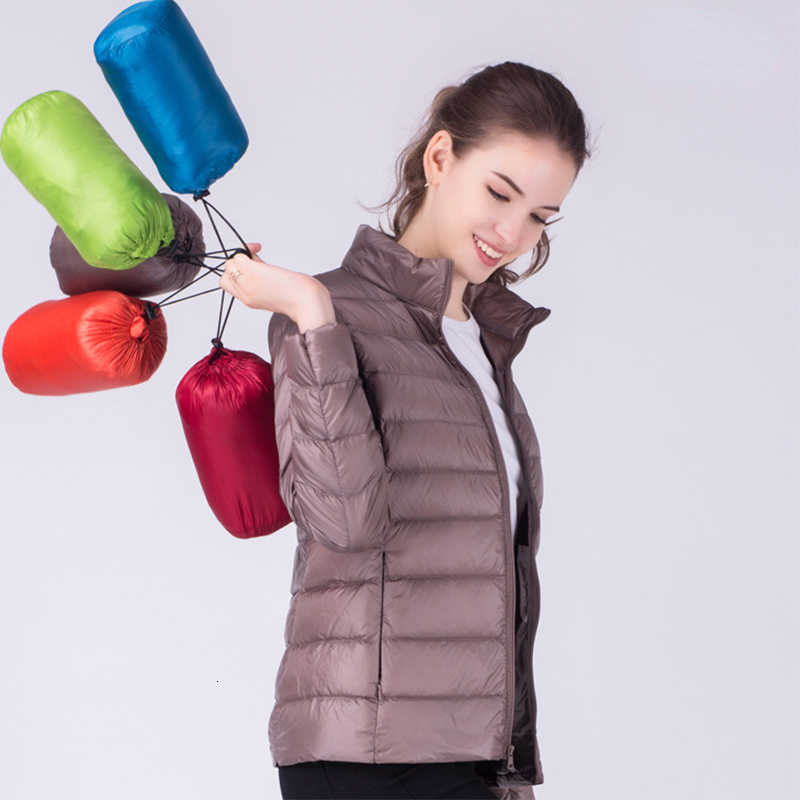 Autumn Winter Women Ultra New Light White Duck Down Jackets Candy Color Slim Short Design Warm Down Coats H260917
