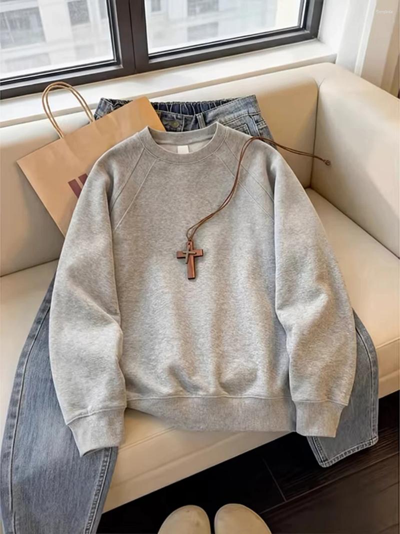 Men's Hoodies Light Grey Long Sleeve Hoodie Cleanfit Base Layer Shirt Shoulder Width Standard Spring Autumn Winter Casual Wear