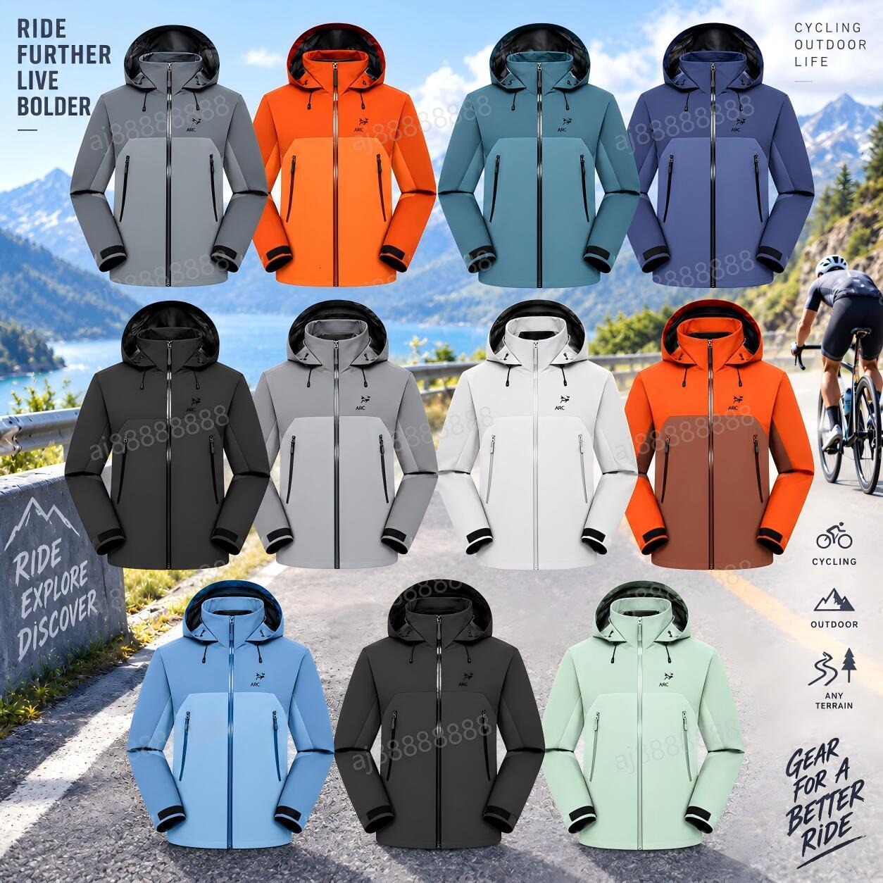 Arcteryxilly Men Women Cycling Jacket Waterproof Windproof Breathable Hooded Outdoor Cycling Clothing Lightweight Bike Jacket for Riding Sports