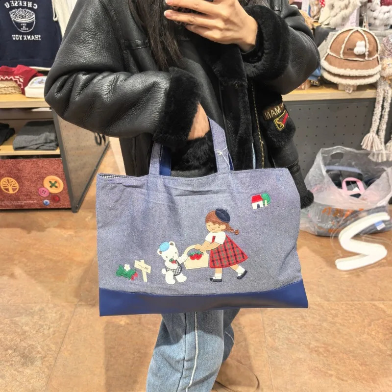 Handbag Girl Rabbit Embroidered Tote Bag 780465/780436 32*43cm 100% Cotton High Quality Shopping Bag 260916