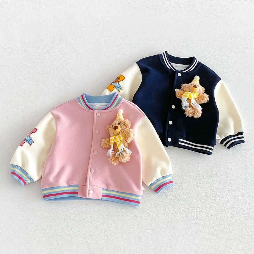 Children's Jackets MILANCEL 1-6T Kids Clothes Cute Bear Jacket for Girl Color Blocking Cartoon 3D Bear Children's CoatT260916