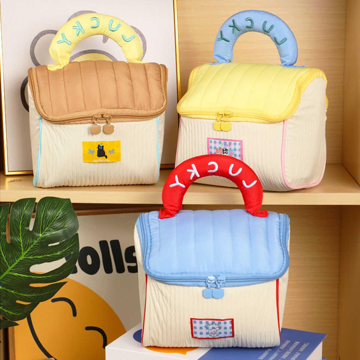 Cute Cottage Homefish Style Travel Cosmetic Bag Large Capacity Portable Handheld Women Girls Skincare Wash Storage Toiletry BagT260917