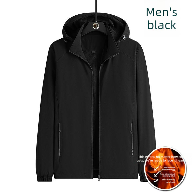 Winter Fleece-Lined Thickened Jacket Men and Women Sports Outdoor Windbreaker Couple Multi-Color Nylon Jacket