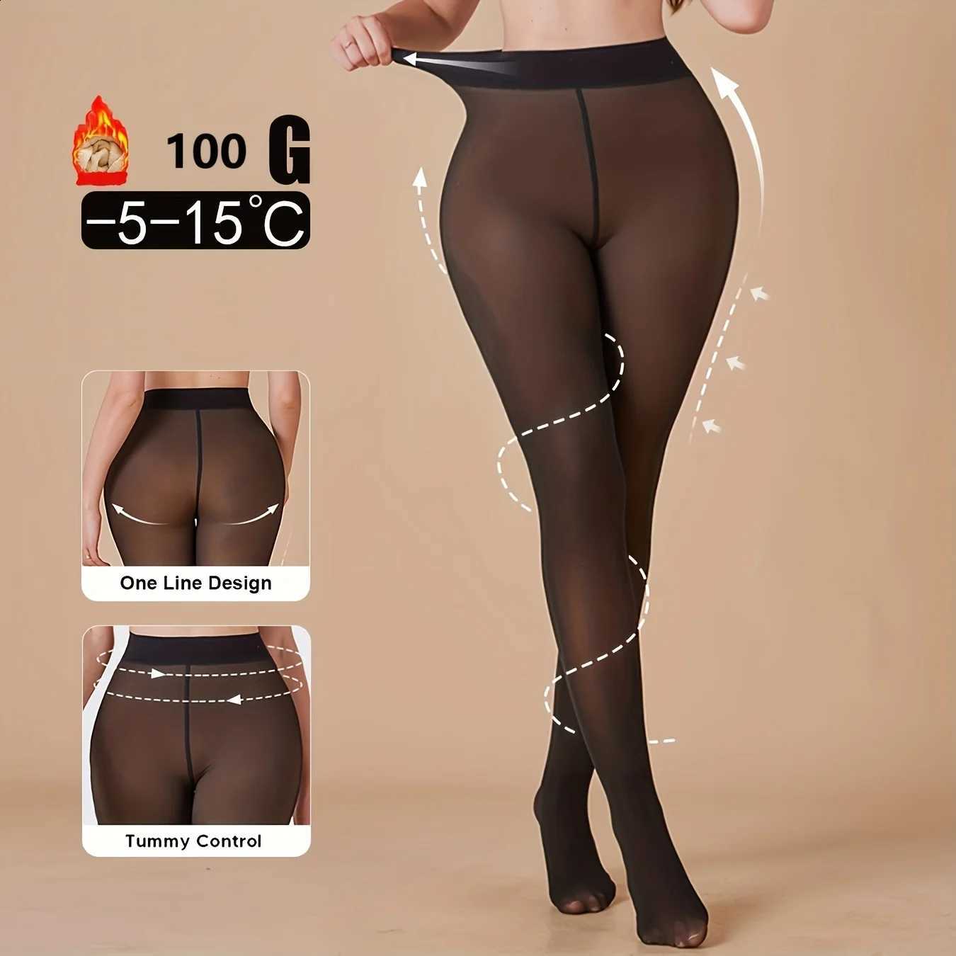 Thermal Seamless One-Piece Leggings 100g Arctic Insulation Tummy Control High-Stretch Matte Black Women Underwear H260916