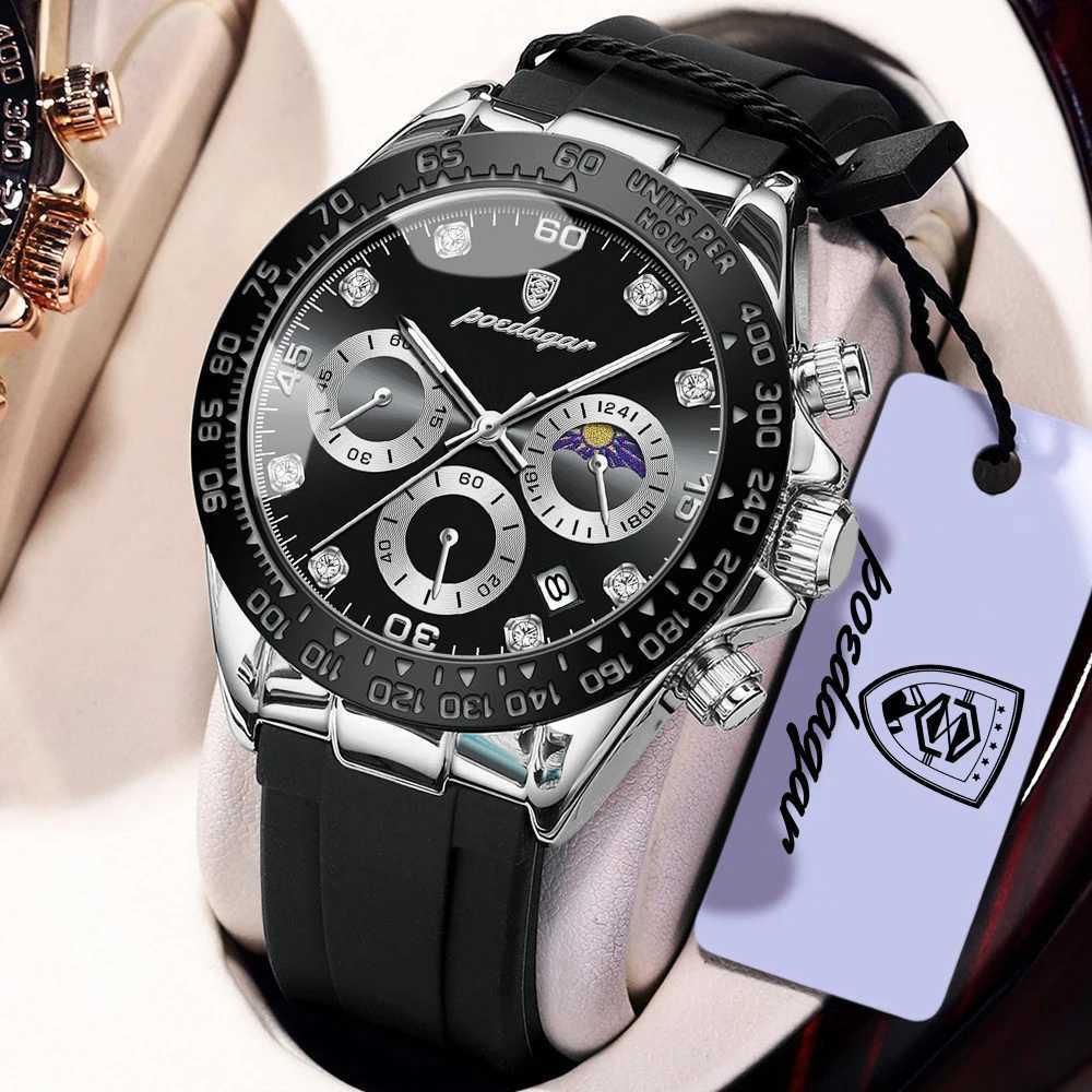 POEDAGAR Casual Men Watch Chronograph Date Sports Quartz Man Clock Waterproof Luminous High Quality Military Men's Watches RelojT260916