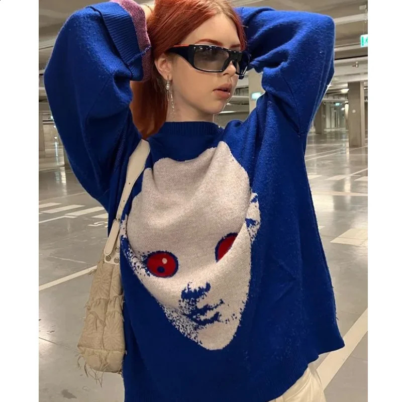 European and American Hip Hop Street Knitted Sweater Men's Gothic Printed Hoodie Autumn Harajuku Hoodie 260917