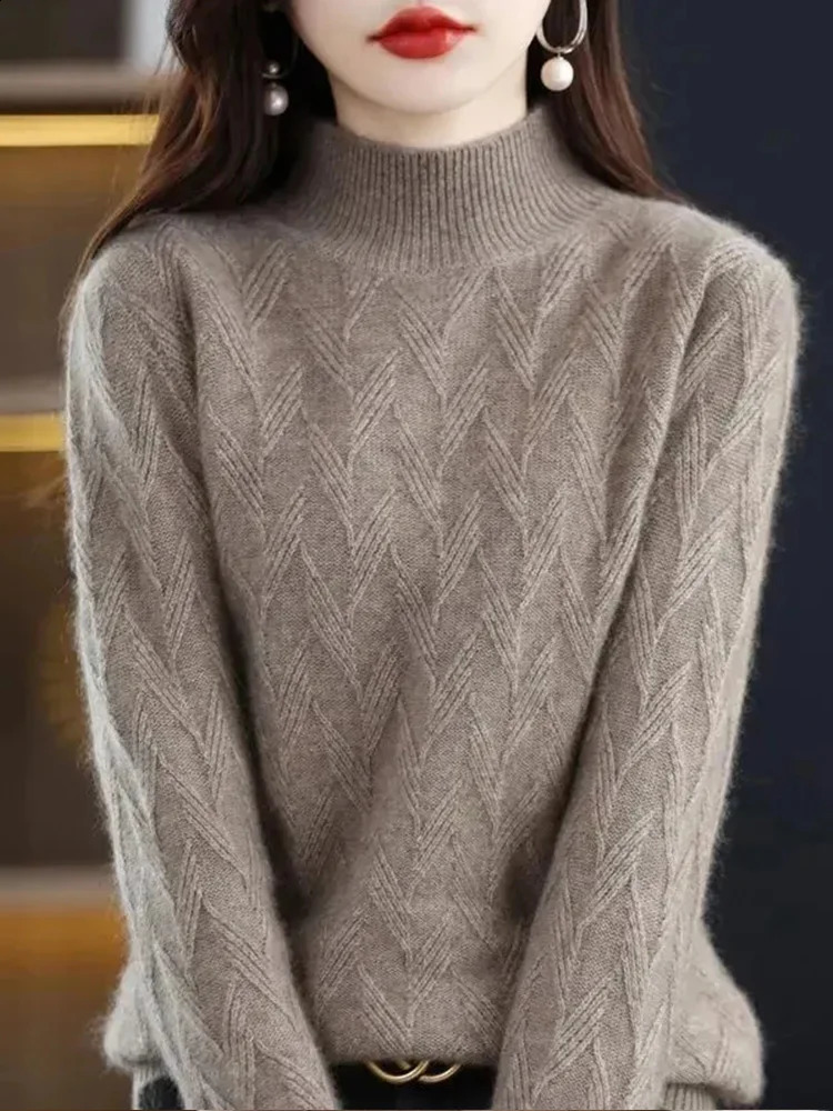 Thiened Autumn Winter Women's Sweater Pure Color Base Layer irt Inner Match Coat Small Size Casual Sle Knitted Top 260917