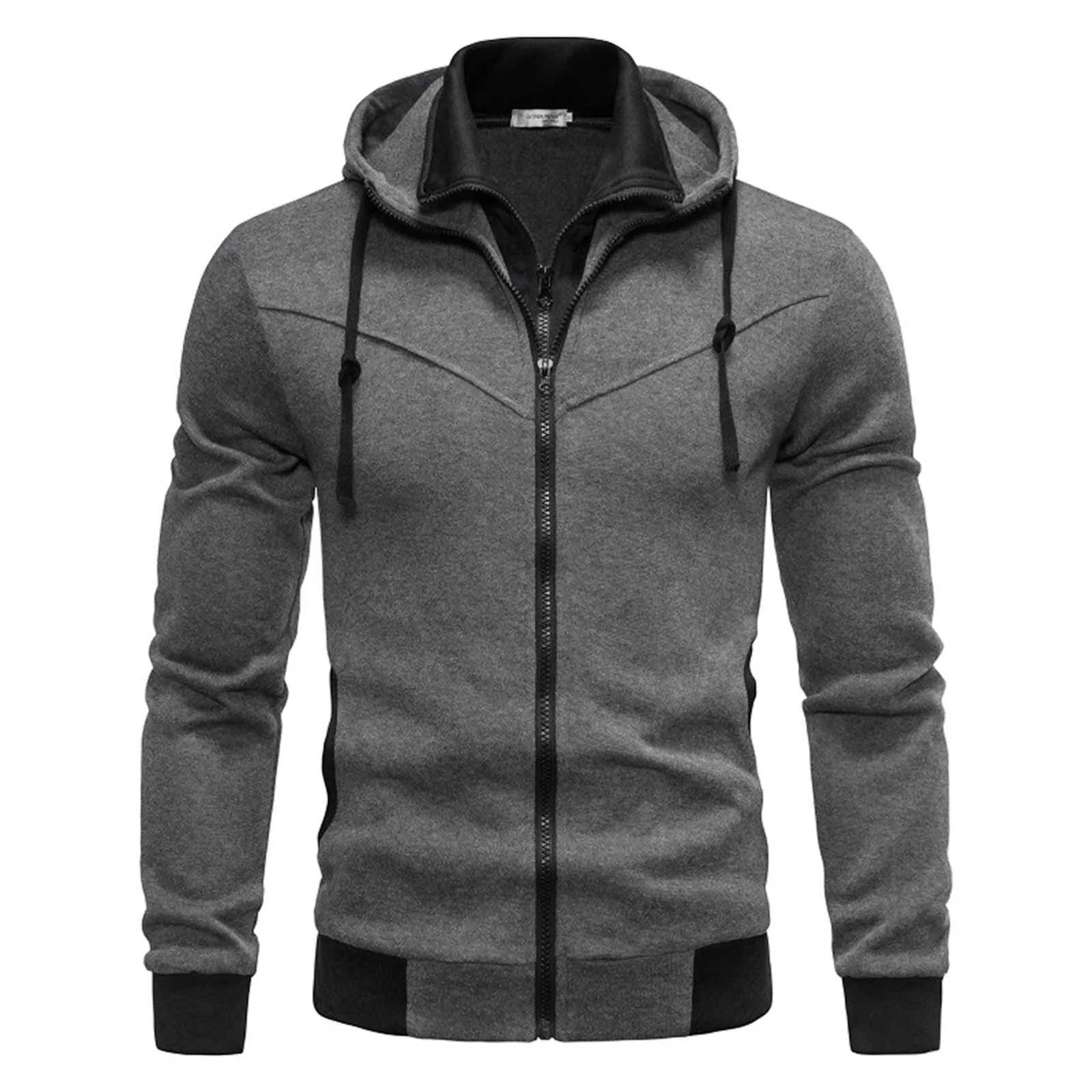 Mens Stylish And Simple Hooded Zipper Pocket Long Slve Sweater Flce Coat Top Men Winter Thermal Flce Jacket S260917W8QF