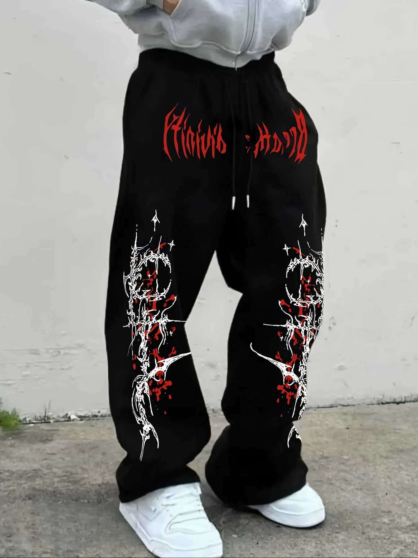 Arrivals Y2K New Gothic Mystical Tribal Pattern Print Men Women StraightLeg Jogger Long Pants Alternative Urban StreetTrousersT260917