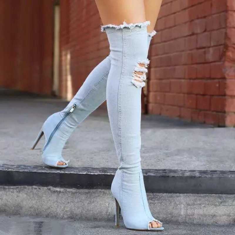 Women's Fish Mouth Open Toe Comfortable Vintage Thin High Heel Boots Women New Spring and Autumn fa1able Side Zipper Boot D260917