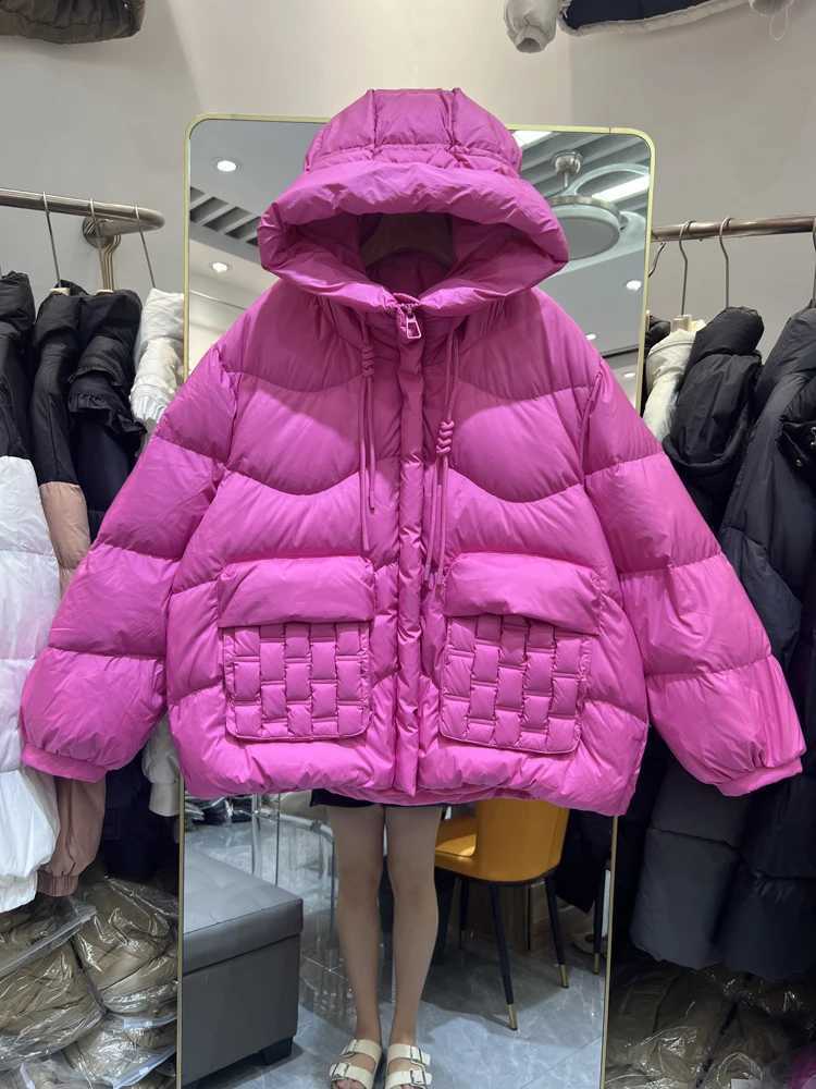 Fashion Hooded Parka Women's Winter Clothes 2023 New Short Bread Jacket CWhite Duck Down Coat Woman Large Size Overcoat H260917