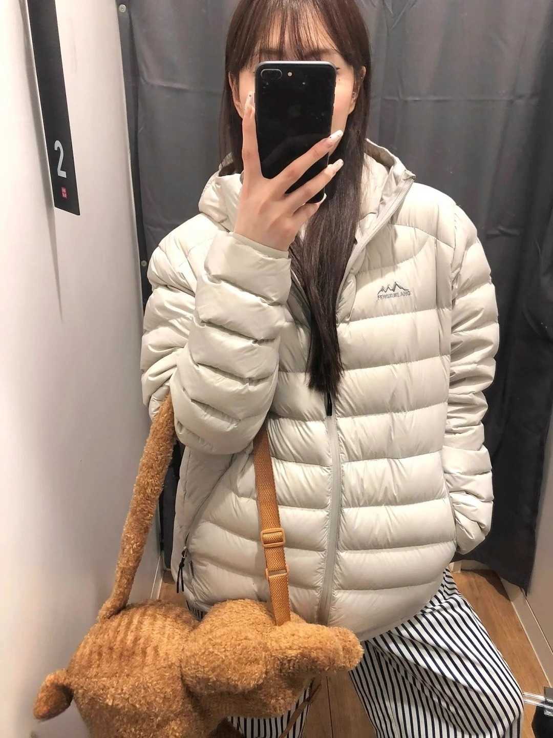jacket Pork rib women's down short lightweight 2025 winter new style simple white duck down casual sports hooded jacket H260917