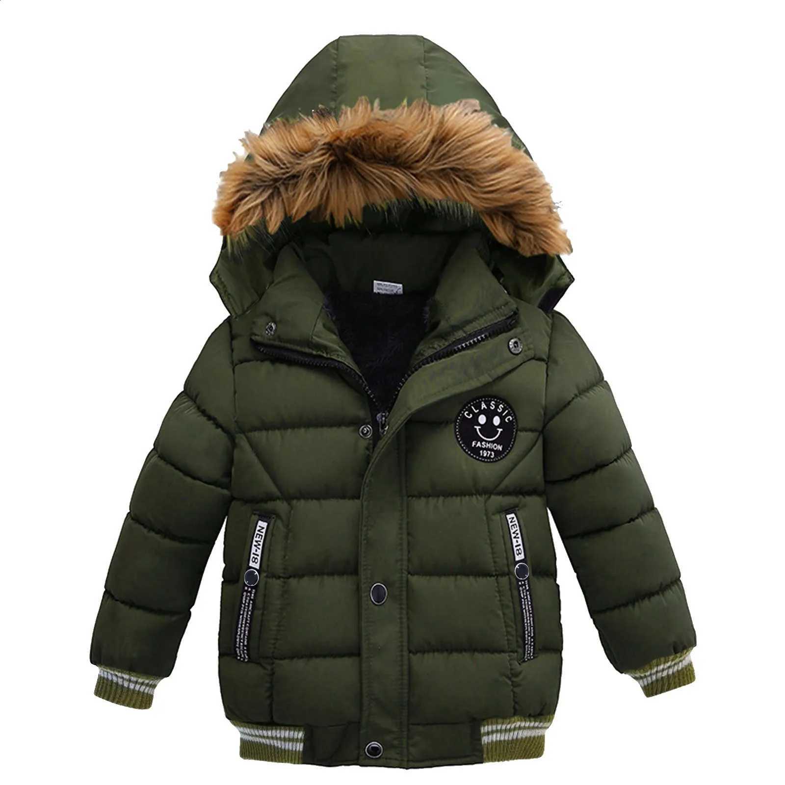 Autumn Winter Boys Jackets Keep Warm Cotton Thicken Kids Jackets Zipper Boys Hooded Outerwear Children's ClothingT260916
