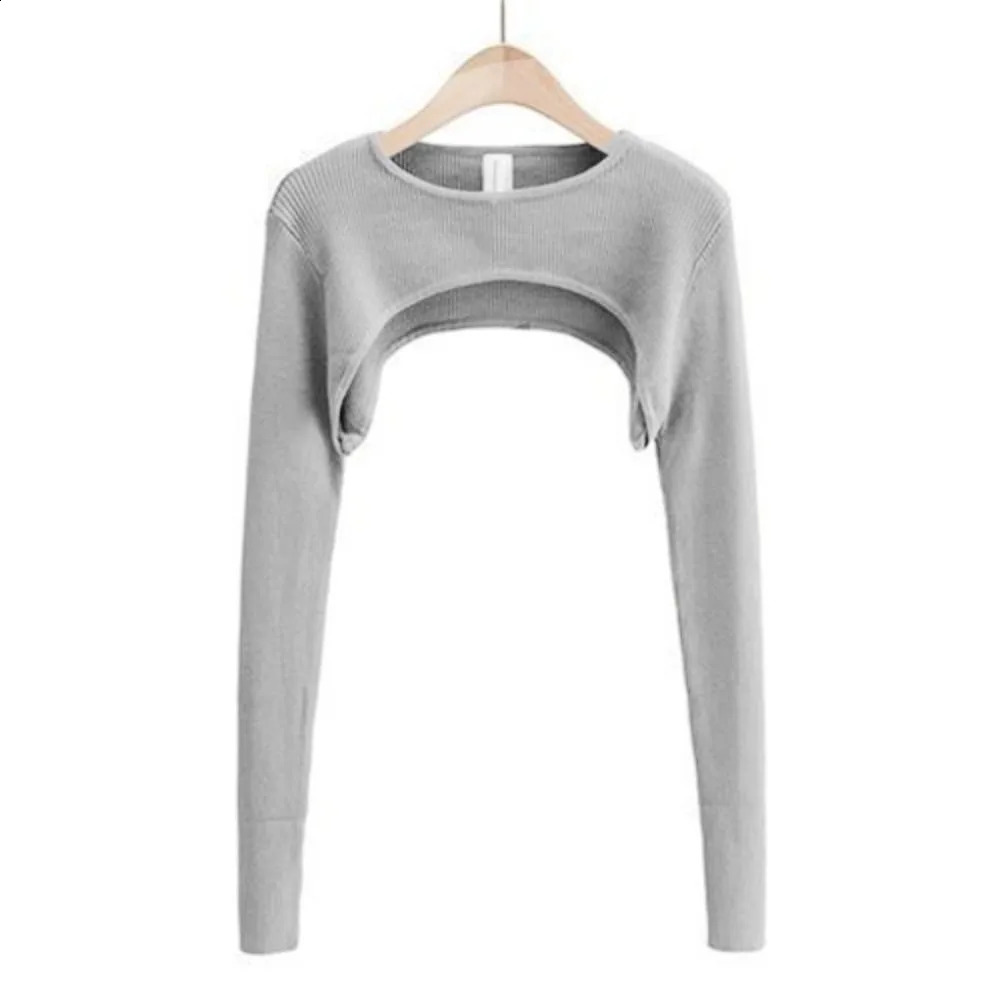 Punk Slim Knit Long Sleeve Crop Top Thin Harajuku Cropped Sweaters Pullovers Simple Streetwear Y2k Aesthetic Clothes Lady 260917
