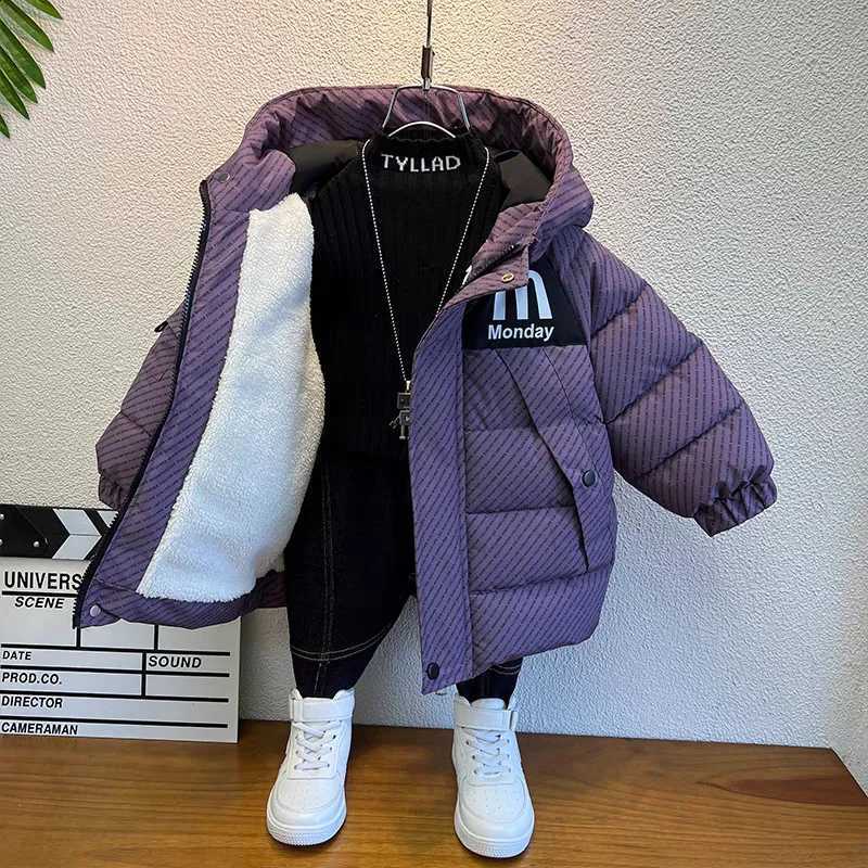 Winter Boy ZOETOPKID Down New Jacket Thickness Kids Hooded Coats Children Autumn Winter Letter Print Windproof Coat J260917