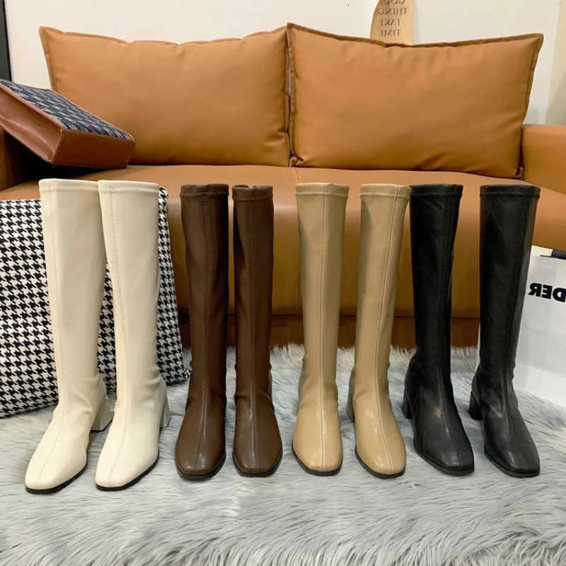 high Autumn knee new women boots Outdoor fashion anti slip shoe Thick heeled skinny ladies boot Casual comfortable shoes Botas D260917