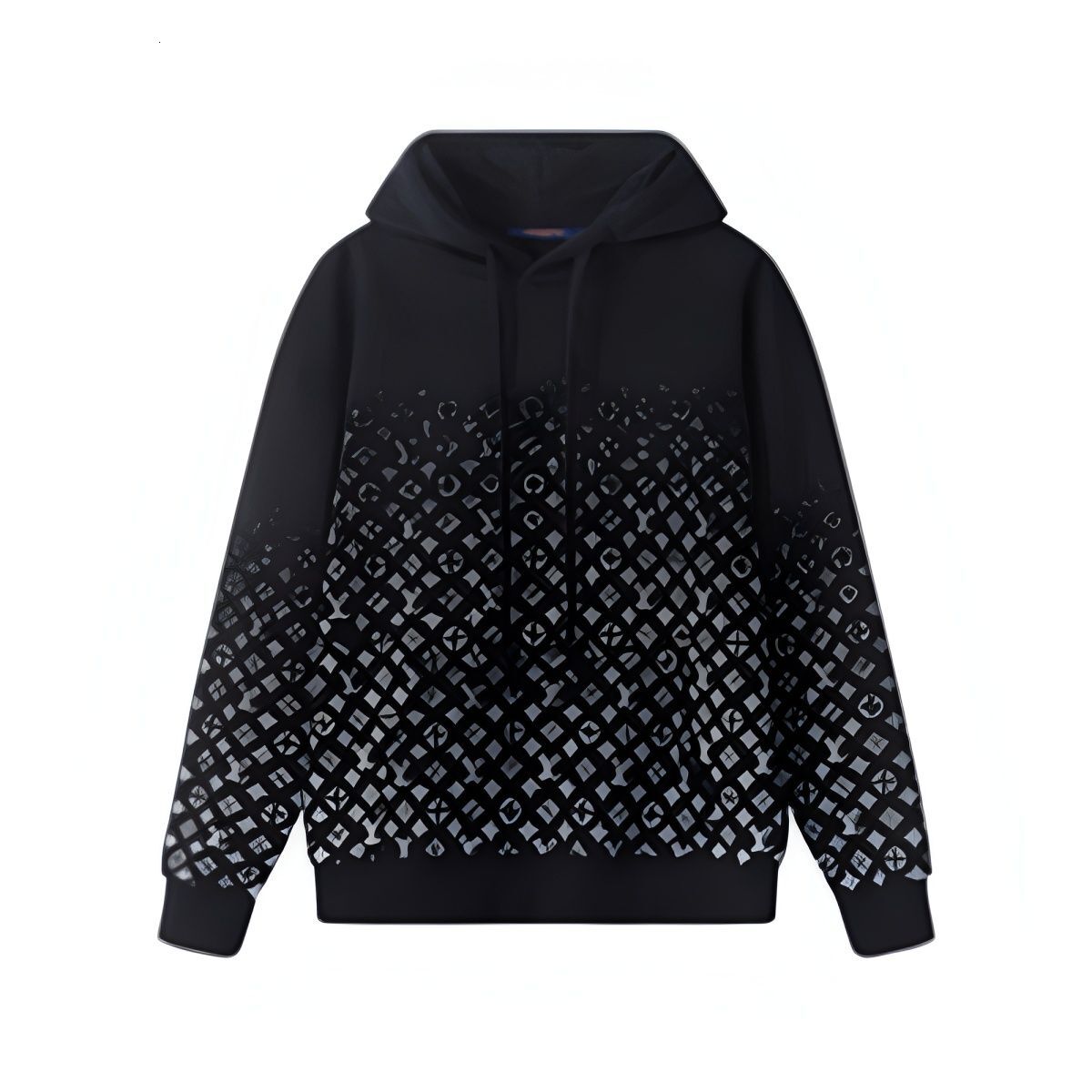 Designer 2026 Autumn/Winter New Collection: All-Over Printed Gradient Letter Logo Hooded Sweatshirt, Unisex Style bb14