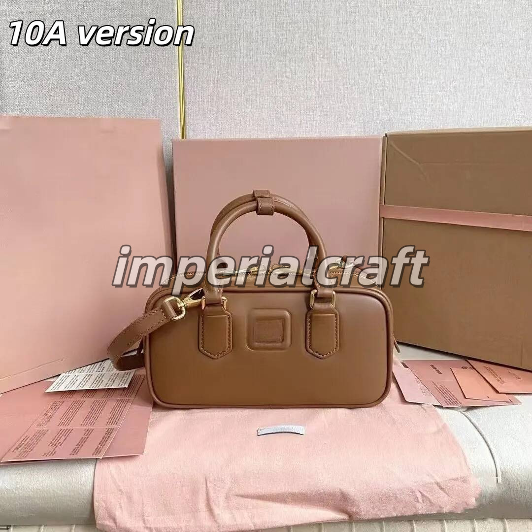2026 10A Top Designer miuuimuue Bag Fashion Small Square Bag Boston Pillow Bag Classic Bowling Bag Can Be Handheld Shoulder Bag Women Bag Handbag 3c
