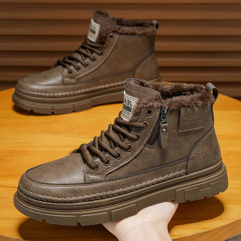 Men's Winter Warm Cotton Shoes New Classic fa1 Plush Comfortable Anti Slip Snow Boots Outdoor Sports Casual Shoes D260917