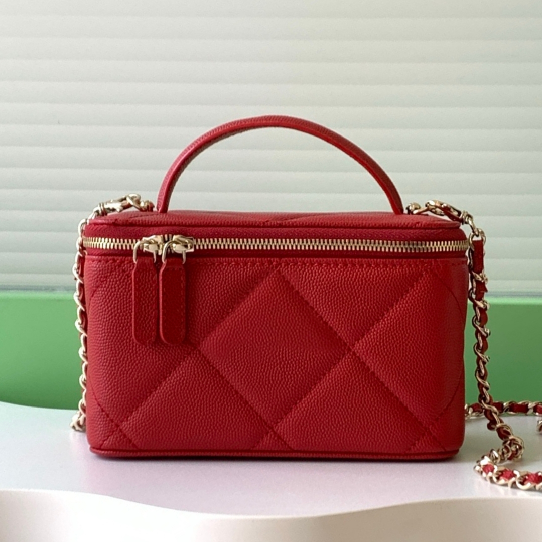 Classic lunch box bag high-quality herringbone pattern bag chain shoulder bag with a single strap full leather convenient for going out