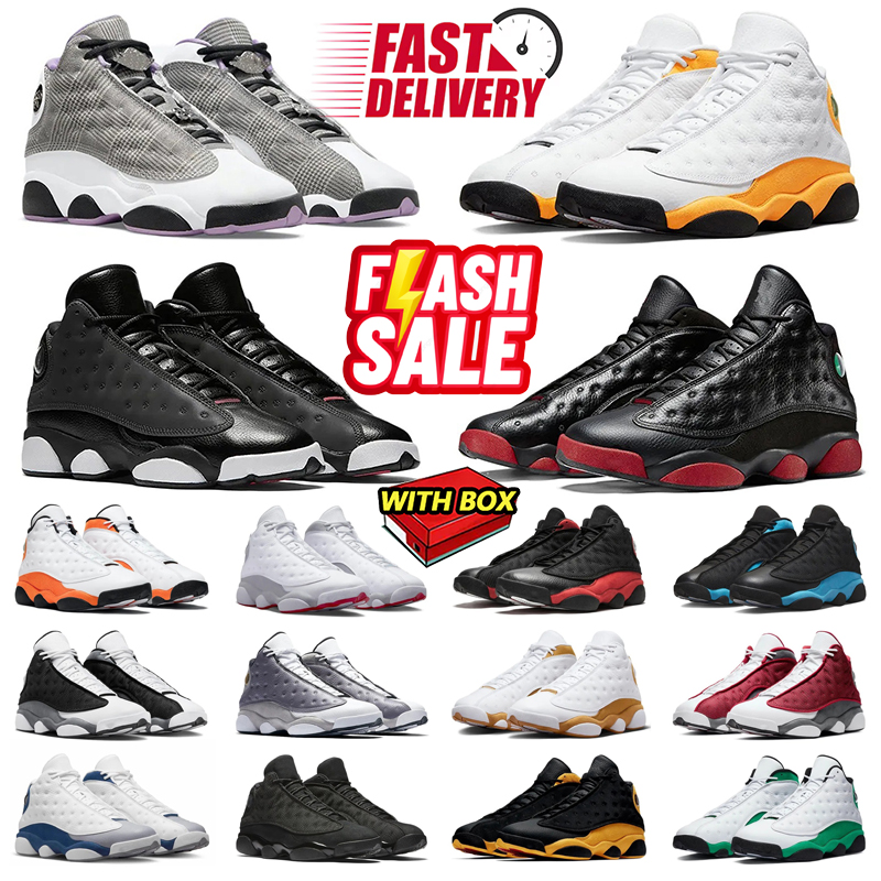With Box 13 13s Basketball Shoes Men Women Red Black White Flint Wheat Wolf Grey Playoffs Purple Cap Gown Sports Trainers Sneakers 40-47